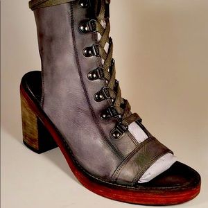 Free People City of Lights Lace Up Boot Heel